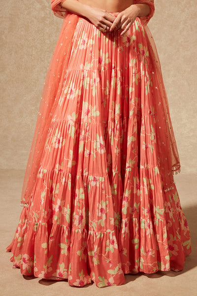 Pink Floral Print Lehenga Set Indian Clothing in Denver, CO, Aurora, CO, Boulder, CO, Fort Collins, CO, Colorado Springs, CO, Parker, CO, Highlands Ranch, CO, Cherry Creek, CO, Centennial, CO, and Longmont, CO. NATIONWIDE SHIPPING USA- India Fashion X