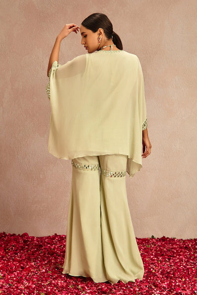 Sage Mirror Embroidered Sharara Set Indian Clothing in Denver, CO, Aurora, CO, Boulder, CO, Fort Collins, CO, Colorado Springs, CO, Parker, CO, Highlands Ranch, CO, Cherry Creek, CO, Centennial, CO, and Longmont, CO. NATIONWIDE SHIPPING USA- India Fashion X