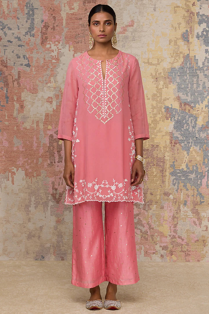 Blush Pink Embroidered Kurta Set Indian Clothing in Denver, CO, Aurora, CO, Boulder, CO, Fort Collins, CO, Colorado Springs, CO, Parker, CO, Highlands Ranch, CO, Cherry Creek, CO, Centennial, CO, and Longmont, CO. NATIONWIDE SHIPPING USA- India Fashion X