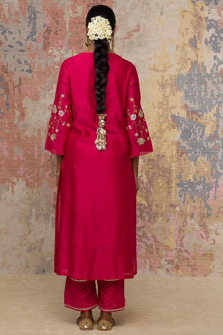 Fuchsia Embroidered kurta Set - Indian Clothing in Denver, CO, Aurora, CO, Boulder, CO, Fort Collins, CO, Colorado Springs, CO, Parker, CO, Highlands Ranch, CO, Cherry Creek, CO, Centennial, CO, and Longmont, CO. Nationwide shipping USA - India Fashion X