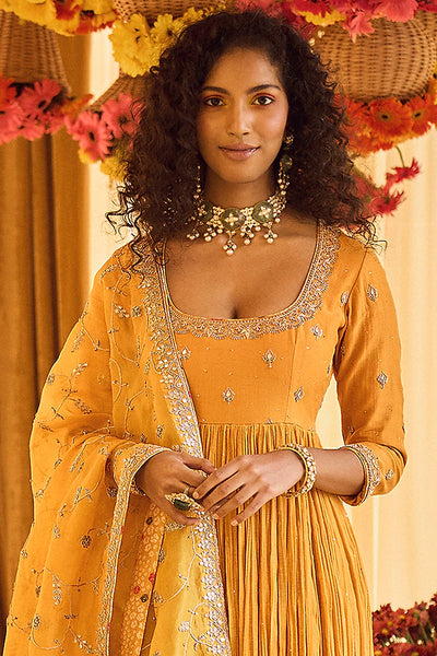 Mustard Gota Anarkali Set Indian Clothing in Denver, CO, Aurora, CO, Boulder, CO, Fort Collins, CO, Colorado Springs, CO, Parker, CO, Highlands Ranch, CO, Cherry Creek, CO, Centennial, CO, and Longmont, CO. NATIONWIDE SHIPPING USA- India Fashion X