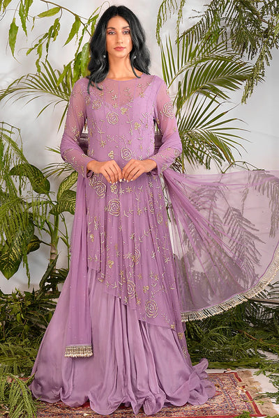 Lilac Embroidered Anarkali Set Indian Clothing in Denver, CO, Aurora, CO, Boulder, CO, Fort Collins, CO, Colorado Springs, CO, Parker, CO, Highlands Ranch, CO, Cherry Creek, CO, Centennial, CO, and Longmont, CO. NATIONWIDE SHIPPING USA- India Fashion X