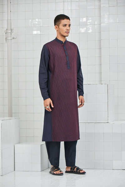 Navy Purple Pintuck Kurta Set Indian Clothing in Denver, CO, Aurora, CO, Boulder, CO, Fort Collins, CO, Colorado Springs, CO, Parker, CO, Highlands Ranch, CO, Cherry Creek, CO, Centennial, CO, and Longmont, CO. NATIONWIDE SHIPPING USA- India Fashion X