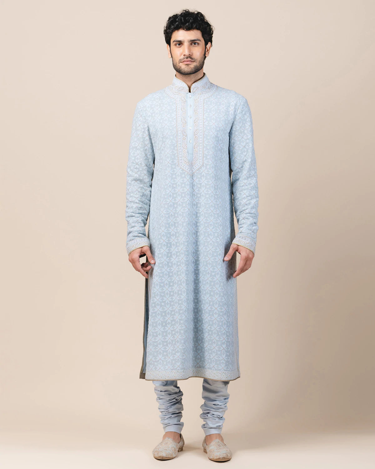 Powder Blue Chikankari Kurta Set Indian Clothing in Denver, CO, Aurora, CO, Boulder, CO, Fort Collins, CO, Colorado Springs, CO, Parker, CO, Highlands Ranch, CO, Cherry Creek, CO, Centennial, CO, and Longmont, CO. NATIONWIDE SHIPPING USA- India Fashion X