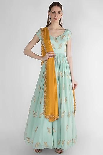 Anarkali in Sky Blue Indian Clothing in Denver, CO, Aurora, CO, Boulder, CO, Fort Collins, CO, Colorado Springs, CO, Parker, CO, Highlands Ranch, CO, Cherry Creek, CO, Centennial, CO, and Longmont, CO. NATIONWIDE SHIPPING USA- India Fashion X