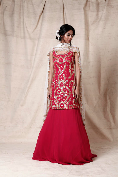 Magenta Lehenga Set - Indian Clothing in Denver, CO, Aurora, CO, Boulder, CO, Fort Collins, CO, Colorado Springs, CO, Parker, CO, Highlands Ranch, CO, Cherry Creek, CO, Centennial, CO, and Longmont, CO. Nationwide shipping USA - India Fashion X