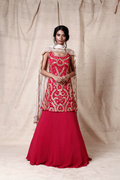 Magenta Lehenga Set - Indian Clothing in Denver, CO, Aurora, CO, Boulder, CO, Fort Collins, CO, Colorado Springs, CO, Parker, CO, Highlands Ranch, CO, Cherry Creek, CO, Centennial, CO, and Longmont, CO. Nationwide shipping USA - India Fashion X