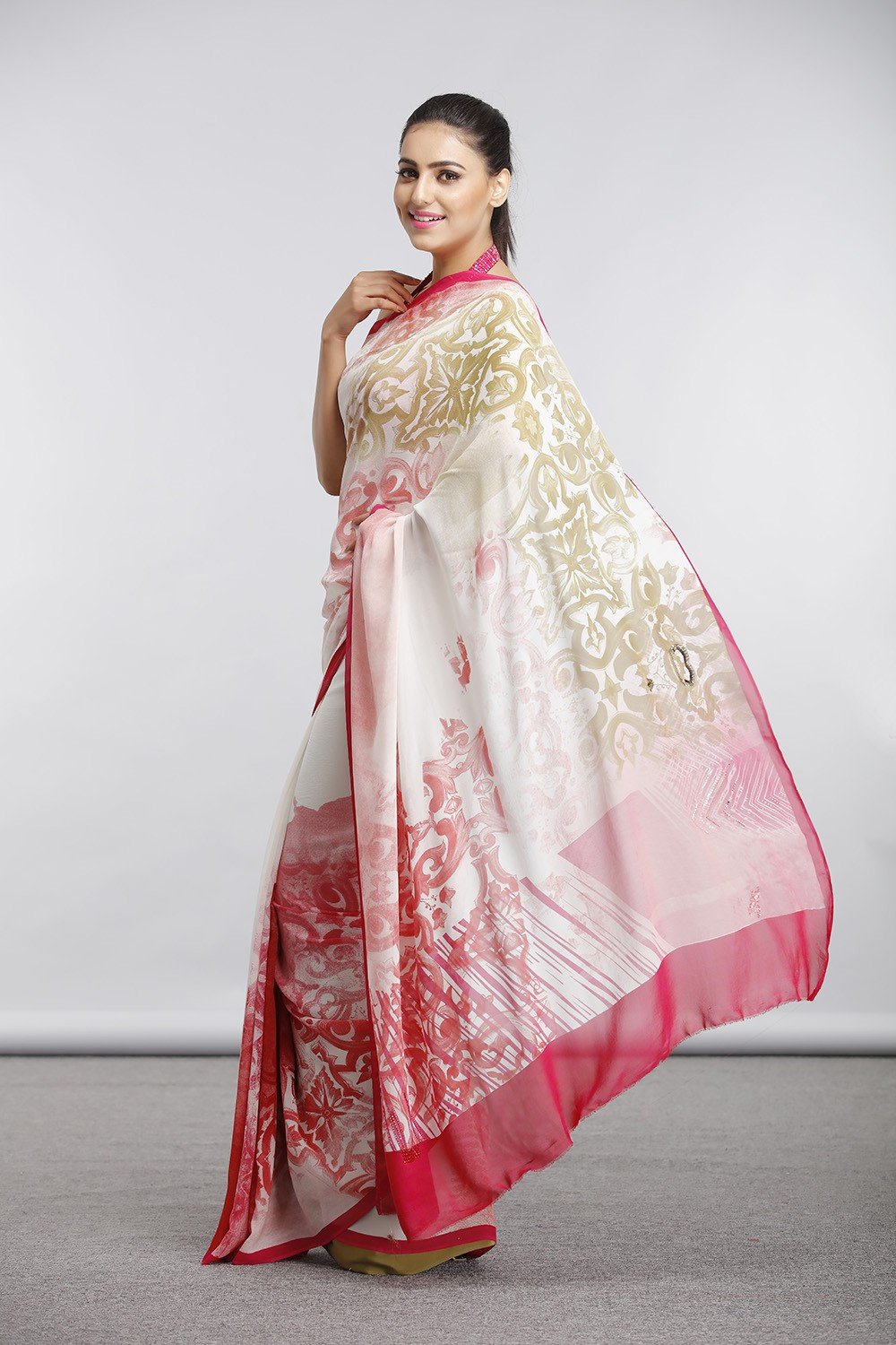 Ethnic Rani Melange Saree - Indian Clothing in Denver, CO, Aurora, CO, Boulder, CO, Fort Collins, CO, Colorado Springs, CO, Parker, CO, Highlands Ranch, CO, Cherry Creek, CO, Centennial, CO, and Longmont, CO. Nationwide shipping USA - India Fashion X