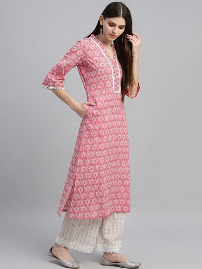 Pink Ethnic Kurta Palazzo - Indian Clothing in Denver, CO, Aurora, CO, Boulder, CO, Fort Collins, CO, Colorado Springs, CO, Parker, CO, Highlands Ranch, CO, Cherry Creek, CO, Centennial, CO, and Longmont, CO. Nationwide shipping USA - India Fashion X