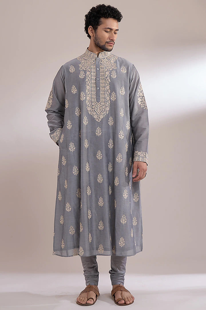 Gray Choga Kurta Set Indian Clothing in Denver, CO, Aurora, CO, Boulder, CO, Fort Collins, CO, Colorado Springs, CO, Parker, CO, Highlands Ranch, CO, Cherry Creek, CO, Centennial, CO, and Longmont, CO. NATIONWIDE SHIPPING USA- India Fashion X