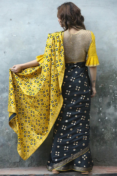 Mustard Yellow Embroidered Blouse - Indian Clothing in Denver, CO, Aurora, CO, Boulder, CO, Fort Collins, CO, Colorado Springs, CO, Parker, CO, Highlands Ranch, CO, Cherry Creek, CO, Centennial, CO, and Longmont, CO. Nationwide shipping USA - India Fashion X