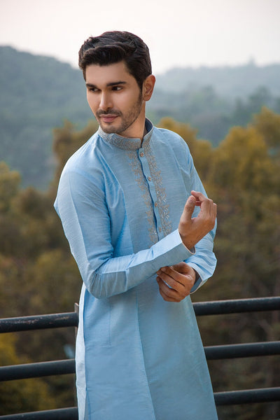 Powder Blue Embroidered Kurta Set Indian Clothing in Denver, CO, Aurora, CO, Boulder, CO, Fort Collins, CO, Colorado Springs, CO, Parker, CO, Highlands Ranch, CO, Cherry Creek, CO, Centennial, CO, and Longmont, CO. NATIONWIDE SHIPPING USA- India Fashion X