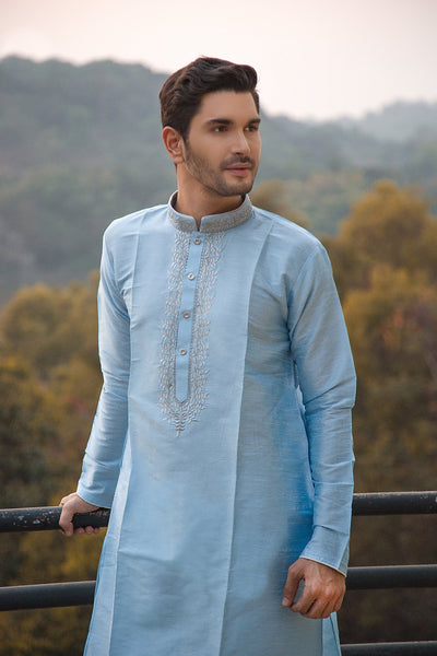 Powder Blue Embroidered Kurta Set Indian Clothing in Denver, CO, Aurora, CO, Boulder, CO, Fort Collins, CO, Colorado Springs, CO, Parker, CO, Highlands Ranch, CO, Cherry Creek, CO, Centennial, CO, and Longmont, CO. NATIONWIDE SHIPPING USA- India Fashion X