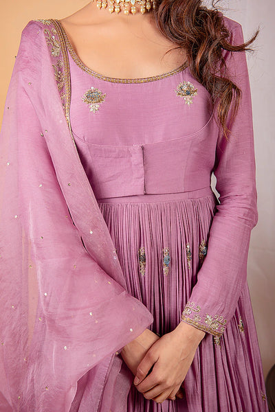 Pale Purple Jacket Anarkali Set - Indian Clothing in Denver, CO, Aurora, CO, Boulder, CO, Fort Collins, CO, Colorado Springs, CO, Parker, CO, Highlands Ranch, CO, Cherry Creek, CO, Centennial, CO, and Longmont, CO. Nationwide shipping USA - India Fashion X