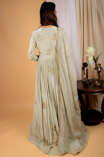 Mint Green Anarkali Set - Indian Clothing in Denver, CO, Aurora, CO, Boulder, CO, Fort Collins, CO, Colorado Springs, CO, Parker, CO, Highlands Ranch, CO, Cherry Creek, CO, Centennial, CO, and Longmont, CO. Nationwide shipping USA - India Fashion X