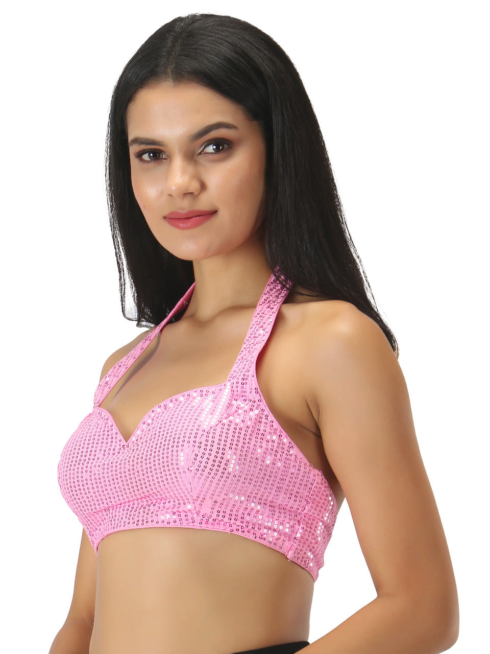 Saree Blouse Top in Shimmering Pink - Indian Clothing in Denver, CO, Aurora, CO, Boulder, CO, Fort Collins, CO, Colorado Springs, CO, Parker, CO, Highlands Ranch, CO, Cherry Creek, CO, Centennial, CO, and Longmont, CO. Nationwide shipping USA - India Fashion X