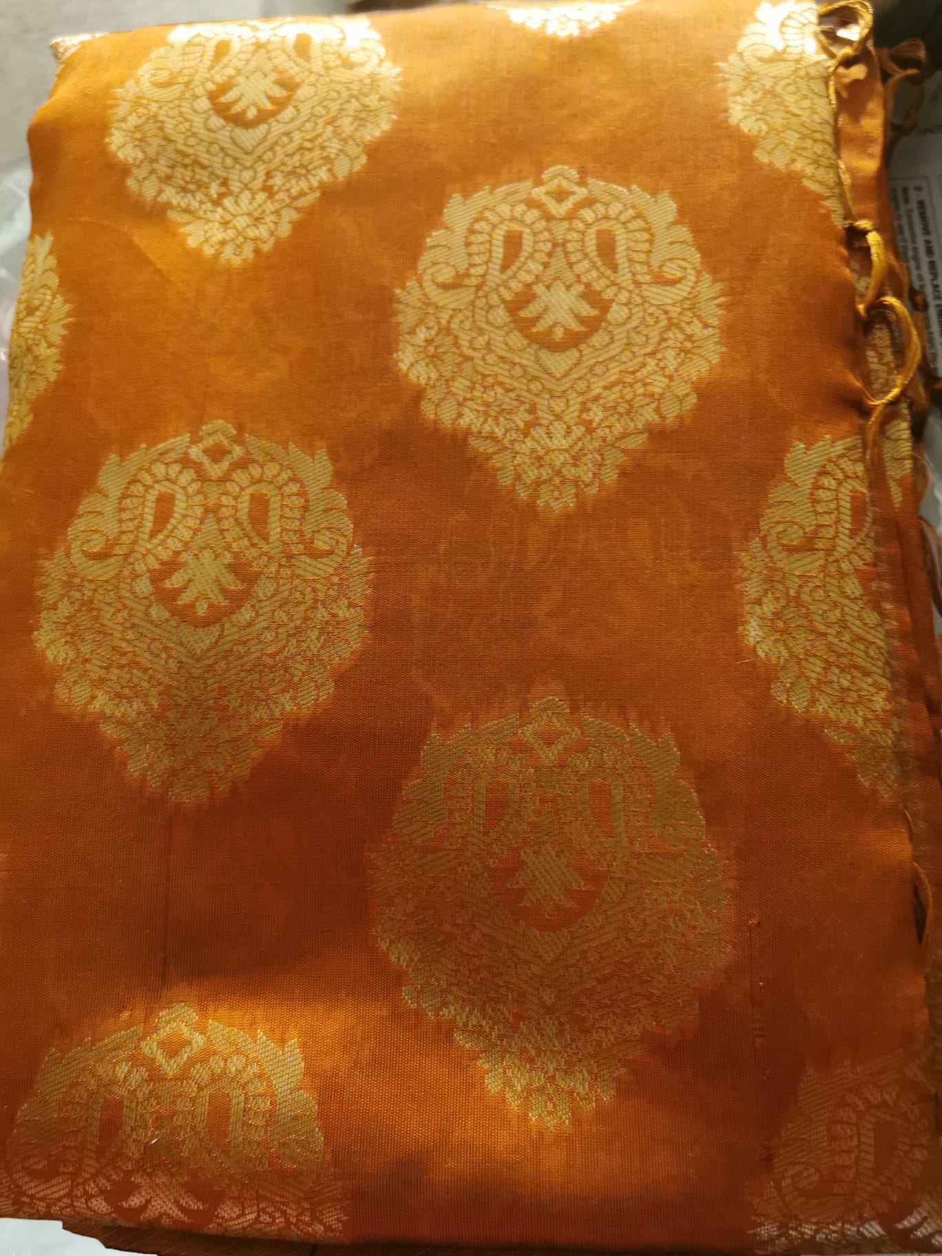 Orange Banasari Silk Saree Indian Clothing in Denver, CO, Aurora, CO, Boulder, CO, Fort Collins, CO, Colorado Springs, CO, Parker, CO, Highlands Ranch, CO, Cherry Creek, CO, Centennial, CO, and Longmont, CO. NATIONWIDE SHIPPING USA- India Fashion X