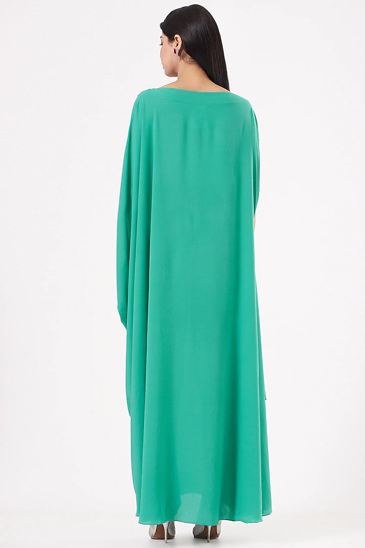 Sea Green Draped Dress - Indian Clothing in Denver, CO, Aurora, CO, Boulder, CO, Fort Collins, CO, Colorado Springs, CO, Parker, CO, Highlands Ranch, CO, Cherry Creek, CO, Centennial, CO, and Longmont, CO. Nationwide shipping USA - India Fashion X