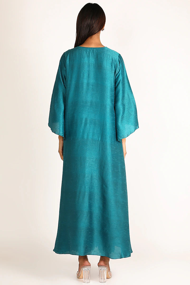 Blue Embroidered Tunic Set - Indian Clothing in Denver, CO, Aurora, CO, Boulder, CO, Fort Collins, CO, Colorado Springs, CO, Parker, CO, Highlands Ranch, CO, Cherry Creek, CO, Centennial, CO, and Longmont, CO. Nationwide shipping USA - India Fashion X