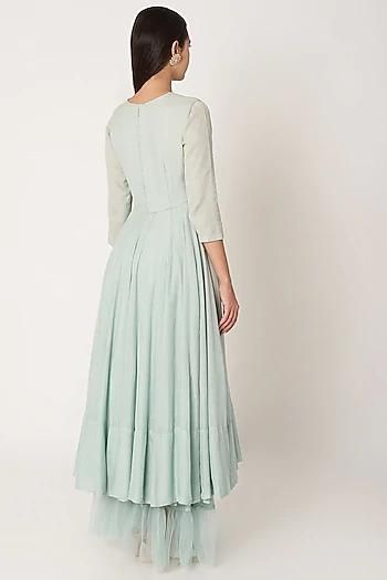 Anarkali in Soft Green Indian Clothing in Denver, CO, Aurora, CO, Boulder, CO, Fort Collins, CO, Colorado Springs, CO, Parker, CO, Highlands Ranch, CO, Cherry Creek, CO, Centennial, CO, and Longmont, CO. NATIONWIDE SHIPPING USA- India Fashion X