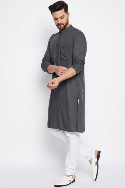 Gray Cotton Kurta Indian Clothing in Denver, CO, Aurora, CO, Boulder, CO, Fort Collins, CO, Colorado Springs, CO, Parker, CO, Highlands Ranch, CO, Cherry Creek, CO, Centennial, CO, and Longmont, CO. NATIONWIDE SHIPPING USA- India Fashion X