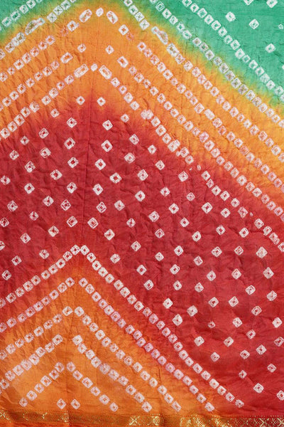 Orange Tie Dye Bandhani Saree - Indian Clothing in Denver, CO, Aurora, CO, Boulder, CO, Fort Collins, CO, Colorado Springs, CO, Parker, CO, Highlands Ranch, CO, Cherry Creek, CO, Centennial, CO, and Longmont, CO. Nationwide shipping USA - India Fashion X