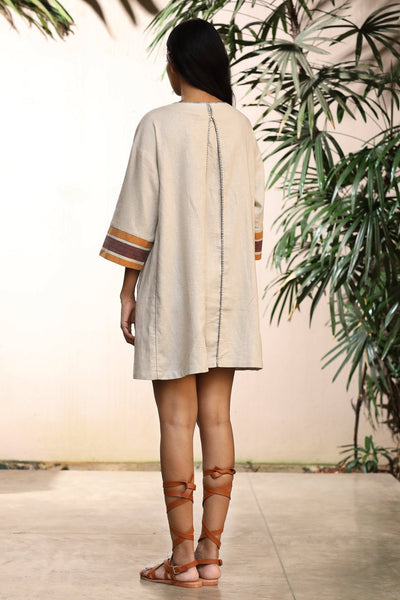 Linen Kurta Mini Dress - Indian Clothing in Denver, CO, Aurora, CO, Boulder, CO, Fort Collins, CO, Colorado Springs, CO, Parker, CO, Highlands Ranch, CO, Cherry Creek, CO, Centennial, CO, and Longmont, CO. Nationwide shipping USA - India Fashion X