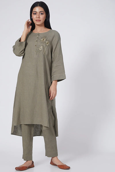 Sage Hand Embroidered Tunic - Indian Clothing in Denver, CO, Aurora, CO, Boulder, CO, Fort Collins, CO, Colorado Springs, CO, Parker, CO, Highlands Ranch, CO, Cherry Creek, CO, Centennial, CO, and Longmont, CO. Nationwide shipping USA - India Fashion X