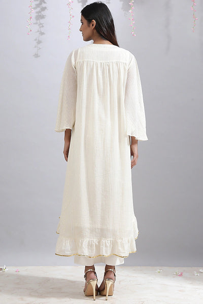 Ivory Asymmetrical Tunic - Indian Clothing in Denver, CO, Aurora, CO, Boulder, CO, Fort Collins, CO, Colorado Springs, CO, Parker, CO, Highlands Ranch, CO, Cherry Creek, CO, Centennial, CO, and Longmont, CO. Nationwide shipping USA - India Fashion X