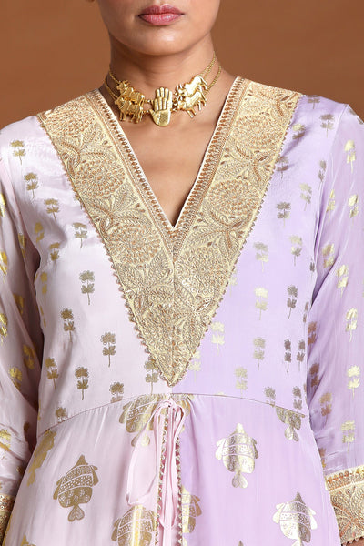 Soft Purple Fern Palazzo Set - Indian Clothing in Denver, CO, Aurora, CO, Boulder, CO, Fort Collins, CO, Colorado Springs, CO, Parker, CO, Highlands Ranch, CO, Cherry Creek, CO, Centennial, CO, and Longmont, CO. Nationwide shipping USA - India Fashion X