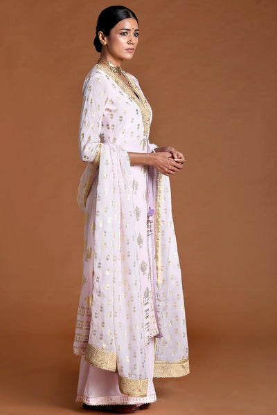 Soft Purple Fern Palazzo Set - Indian Clothing in Denver, CO, Aurora, CO, Boulder, CO, Fort Collins, CO, Colorado Springs, CO, Parker, CO, Highlands Ranch, CO, Cherry Creek, CO, Centennial, CO, and Longmont, CO. Nationwide shipping USA - India Fashion X