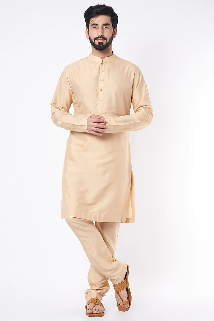 Beige Cotton Blend Kurta Set Indian Clothing in Denver, CO, Aurora, CO, Boulder, CO, Fort Collins, CO, Colorado Springs, CO, Parker, CO, Highlands Ranch, CO, Cherry Creek, CO, Centennial, CO, and Longmont, CO. NATIONWIDE SHIPPING USA- India Fashion X