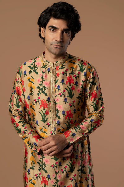 Oatmeal Autumn Bouquet Kurta Indian Clothing in Denver, CO, Aurora, CO, Boulder, CO, Fort Collins, CO, Colorado Springs, CO, Parker, CO, Highlands Ranch, CO, Cherry Creek, CO, Centennial, CO, and Longmont, CO. NATIONWIDE SHIPPING USA- India Fashion X