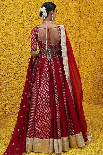 Crimson Red Lehenga Set - Indian Clothing in Denver, CO, Aurora, CO, Boulder, CO, Fort Collins, CO, Colorado Springs, CO, Parker, CO, Highlands Ranch, CO, Cherry Creek, CO, Centennial, CO, and Longmont, CO. Nationwide shipping USA - India Fashion X