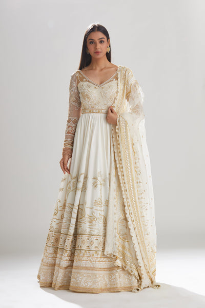 Hans Anarkali With Dupatta - Indian Clothing in Denver, CO, Aurora, CO, Boulder, CO, Fort Collins, CO, Colorado Springs, CO, Parker, CO, Highlands Ranch, CO, Cherry Creek, CO, Centennial, CO, and Longmont, CO. Nationwide shipping USA - India Fashion X