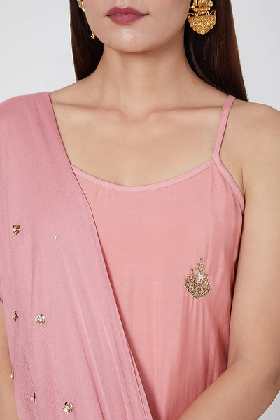Blush Pink Embroidered Gharara Set - Indian Clothing in Denver, CO, Aurora, CO, Boulder, CO, Fort Collins, CO, Colorado Springs, CO, Parker, CO, Highlands Ranch, CO, Cherry Creek, CO, Centennial, CO, and Longmont, CO. Nationwide shipping USA - India Fashion X