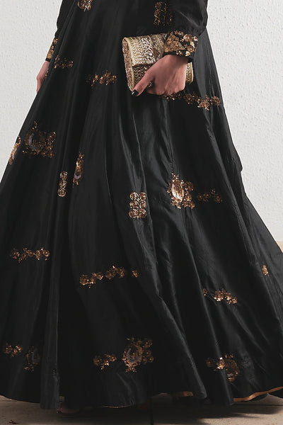 Black Hand Embroidered Lehenga - Indian Clothing in Denver, CO, Aurora, CO, Boulder, CO, Fort Collins, CO, Colorado Springs, CO, Parker, CO, Highlands Ranch, CO, Cherry Creek, CO, Centennial, CO, and Longmont, CO. Nationwide shipping USA - India Fashion X