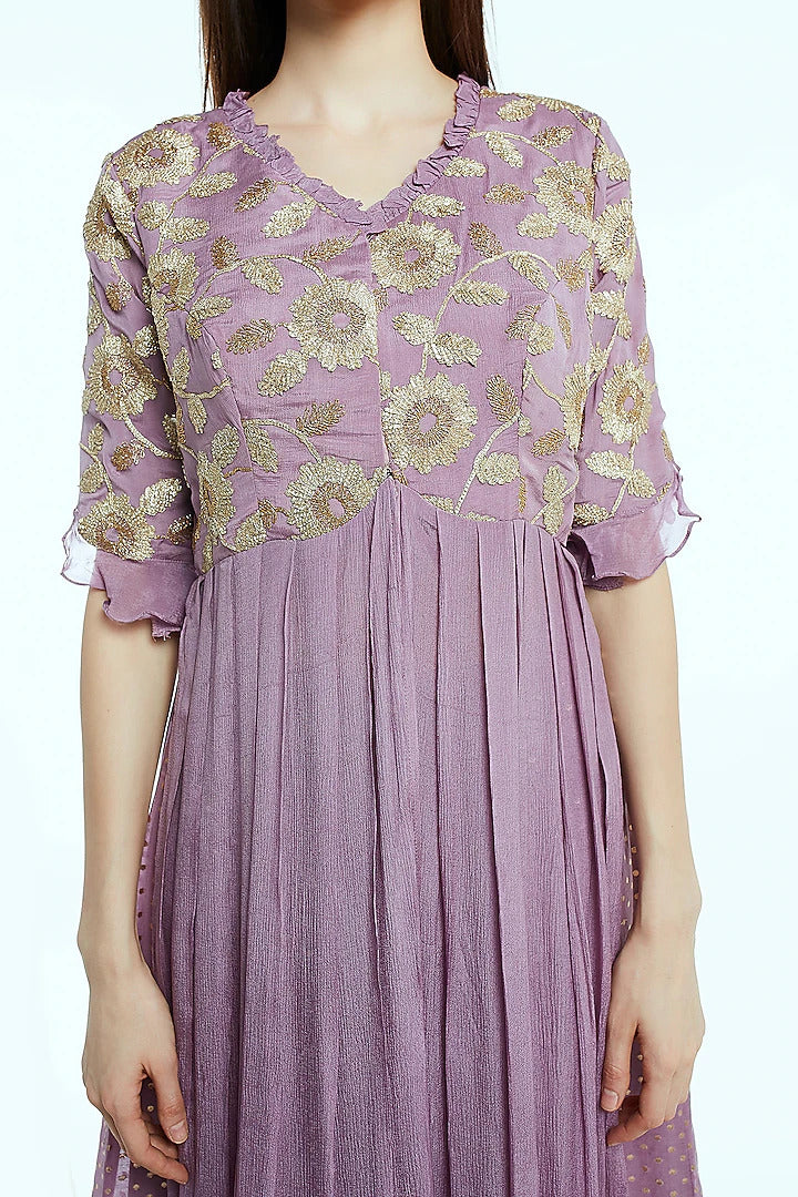Lilac Kurta Farshi Pants Set - Indian Clothing in Denver, CO, Aurora, CO, Boulder, CO, Fort Collins, CO, Colorado Springs, CO, Parker, CO, Highlands Ranch, CO, Cherry Creek, CO, Centennial, CO, and Longmont, CO. Nationwide shipping USA - India Fashion X