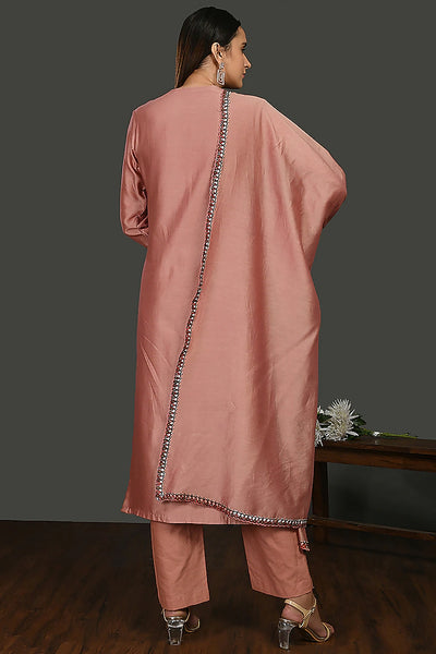 Pink A-Line Kurta Set - Indian Clothing in Denver, CO, Aurora, CO, Boulder, CO, Fort Collins, CO, Colorado Springs, CO, Parker, CO, Highlands Ranch, CO, Cherry Creek, CO, Centennial, CO, and Longmont, CO. Nationwide shipping USA - India Fashion X