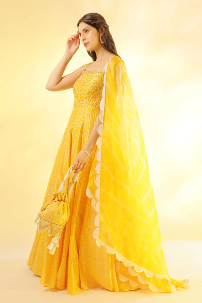 Yellow Organza Anarkali Set Indian Clothing in Denver, CO, Aurora, CO, Boulder, CO, Fort Collins, CO, Colorado Springs, CO, Parker, CO, Highlands Ranch, CO, Cherry Creek, CO, Centennial, CO, and Longmont, CO. NATIONWIDE SHIPPING USA- India Fashion X