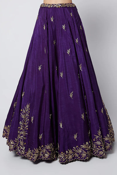 Purple Embroidered Lehenga Set - Indian Clothing in Denver, CO, Aurora, CO, Boulder, CO, Fort Collins, CO, Colorado Springs, CO, Parker, CO, Highlands Ranch, CO, Cherry Creek, CO, Centennial, CO, and Longmont, CO. Nationwide shipping USA - India Fashion X