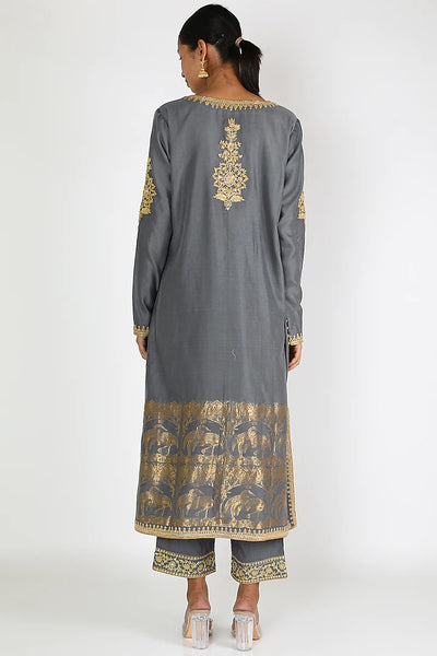 Gray Aari Kurta Salwar Set Indian Clothing in Denver, CO, Aurora, CO, Boulder, CO, Fort Collins, CO, Colorado Springs, CO, Parker, CO, Highlands Ranch, CO, Cherry Creek, CO, Centennial, CO, and Longmont, CO. NATIONWIDE SHIPPING USA- India Fashion X
