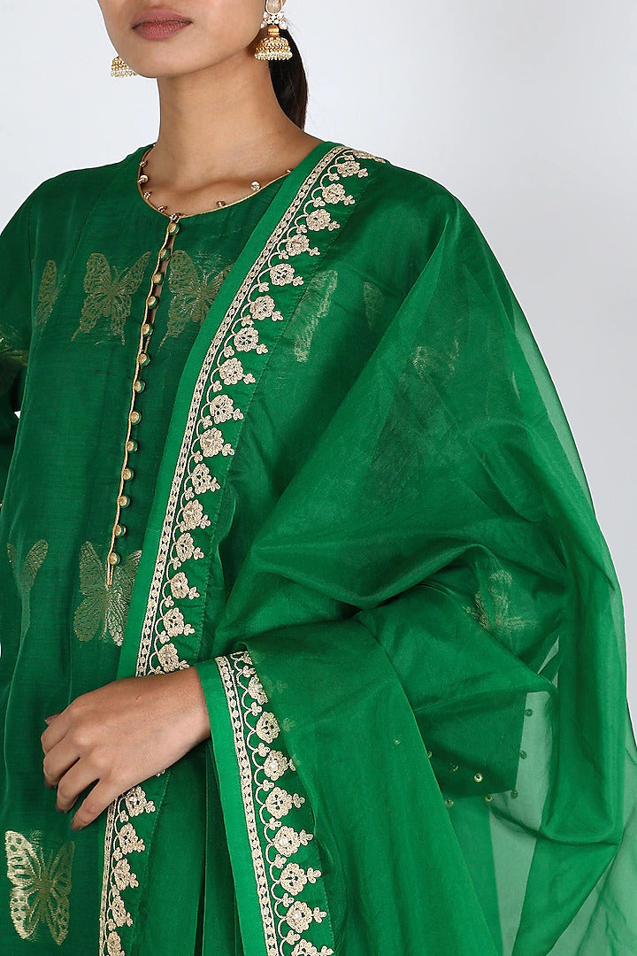 Green Aari Kurta Salwar Set - Indian Clothing in Denver, CO, Aurora, CO, Boulder, CO, Fort Collins, CO, Colorado Springs, CO, Parker, CO, Highlands Ranch, CO, Cherry Creek, CO, Centennial, CO, and Longmont, CO. Nationwide shipping USA - India Fashion X