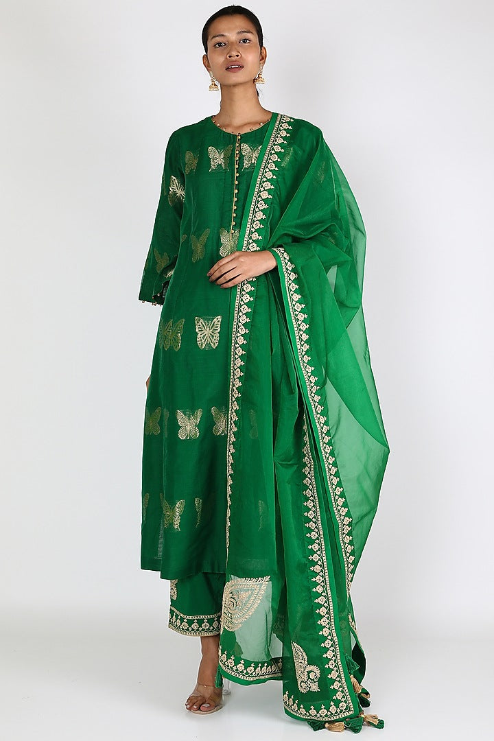 Green Aari Kurta Salwar Set - Indian Clothing in Denver, CO, Aurora, CO, Boulder, CO, Fort Collins, CO, Colorado Springs, CO, Parker, CO, Highlands Ranch, CO, Cherry Creek, CO, Centennial, CO, and Longmont, CO. Nationwide shipping USA - India Fashion X