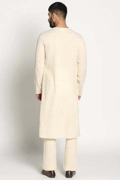 Ivory Linen Kurta Indian Clothing in Denver, CO, Aurora, CO, Boulder, CO, Fort Collins, CO, Colorado Springs, CO, Parker, CO, Highlands Ranch, CO, Cherry Creek, CO, Centennial, CO, and Longmont, CO. NATIONWIDE SHIPPING USA- India Fashion X