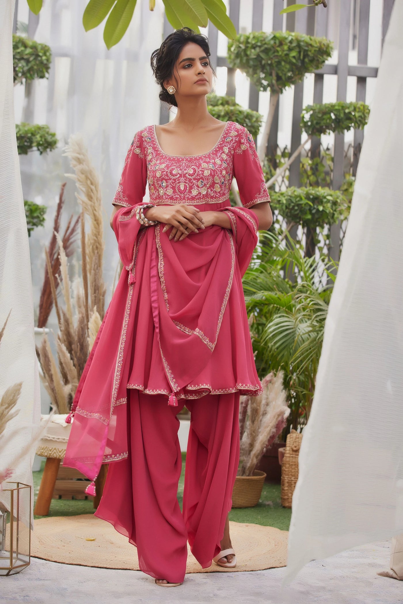 Fushia Pink Salwar Suit - Indian Clothing in Denver, CO, Aurora, CO, Boulder, CO, Fort Collins, CO, Colorado Springs, CO, Parker, CO, Highlands Ranch, CO, Cherry Creek, CO, Centennial, CO, and Longmont, CO. Nationwide shipping USA - India Fashion X