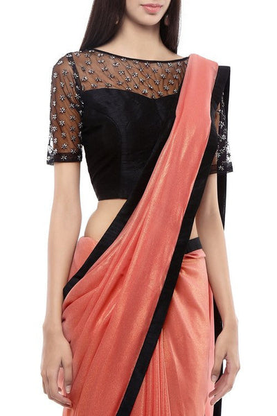 Rose Dust Saree With Pallu Butterfly - Indian Clothing in Denver, CO, Aurora, CO, Boulder, CO, Fort Collins, CO, Colorado Springs, CO, Parker, CO, Highlands Ranch, CO, Cherry Creek, CO, Centennial, CO, and Longmont, CO. Nationwide shipping USA - India Fashion X