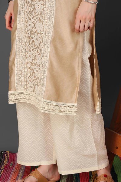 Beige Chikankari Kurta Set - Indian Clothing in Denver, CO, Aurora, CO, Boulder, CO, Fort Collins, CO, Colorado Springs, CO, Parker, CO, Highlands Ranch, CO, Cherry Creek, CO, Centennial, CO, and Longmont, CO. Nationwide shipping USA - India Fashion X