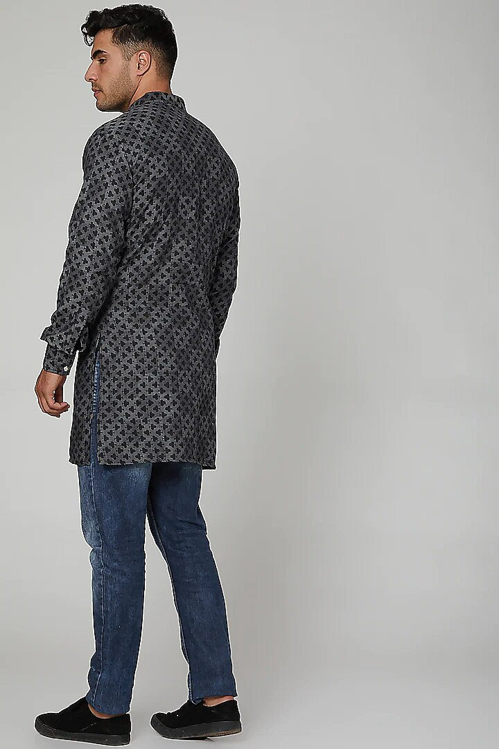 Gray Club Kurta Indian Clothing in Denver, CO, Aurora, CO, Boulder, CO, Fort Collins, CO, Colorado Springs, CO, Parker, CO, Highlands Ranch, CO, Cherry Creek, CO, Centennial, CO, and Longmont, CO. NATIONWIDE SHIPPING USA- India Fashion X