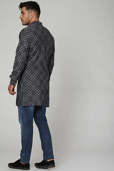 Gray Club Kurta Indian Clothing in Denver, CO, Aurora, CO, Boulder, CO, Fort Collins, CO, Colorado Springs, CO, Parker, CO, Highlands Ranch, CO, Cherry Creek, CO, Centennial, CO, and Longmont, CO. NATIONWIDE SHIPPING USA- India Fashion X